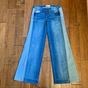 Free People Wide Leg Two Tone Jeans 26